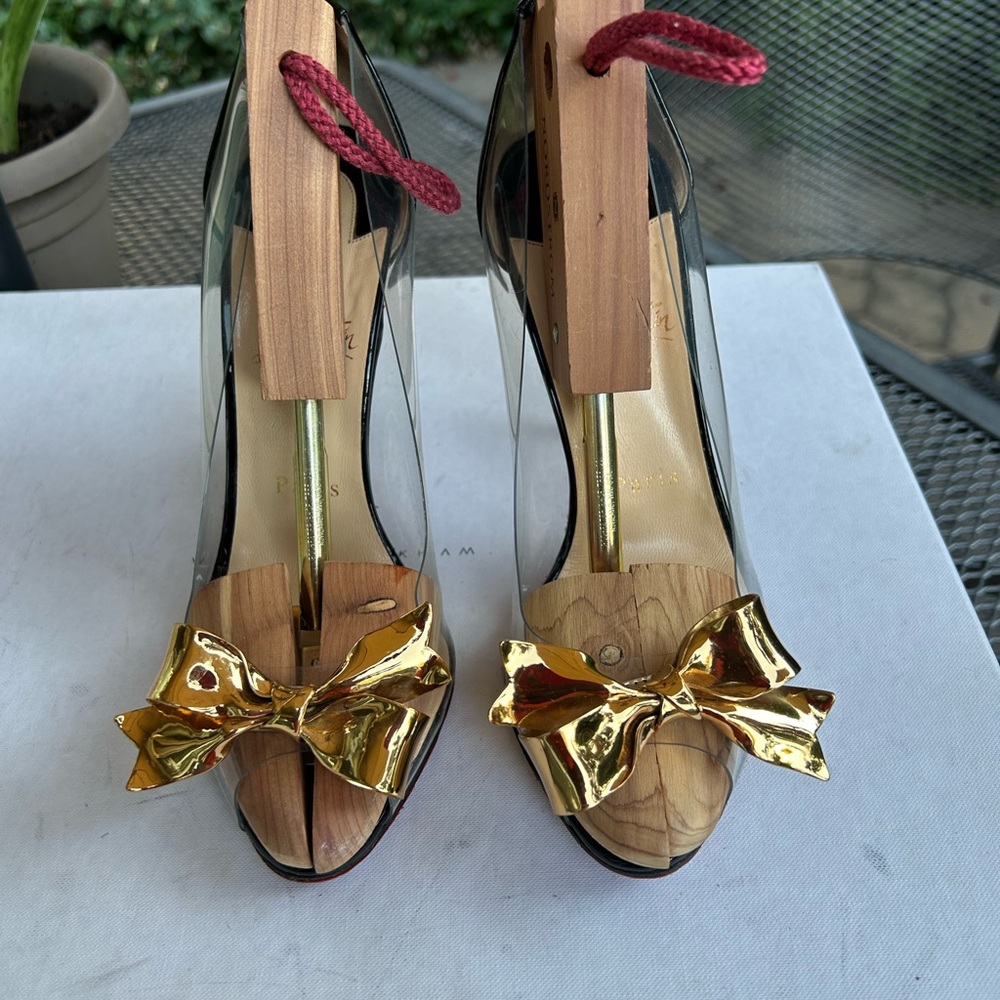 Christian Louboutin Gold Bow Heels